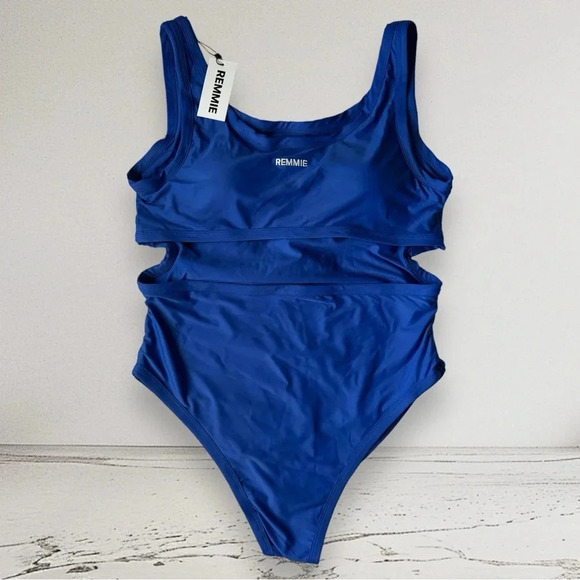 NWT REMMIE BY RILEY Cobalt Blue Reversible ONE PIECE Swimsuit Size 4XL - Picture 6 of 10